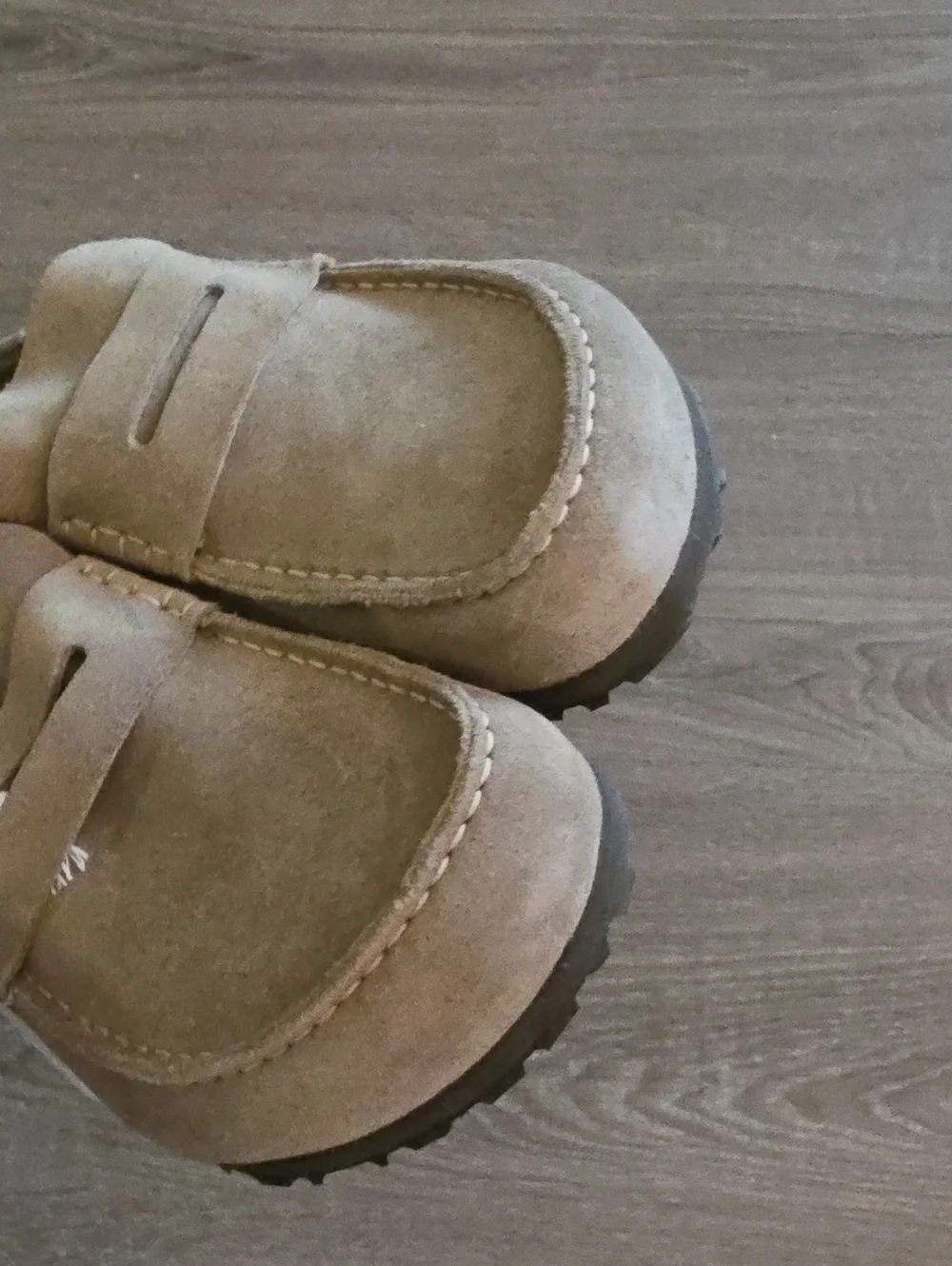 Birkenstock Suede Penny Loafers in Beige